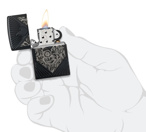 46025 Зажигалка ZIPPO Armor® с покрытием Black Matte, латунь/сталь, чёрная, матовая, 38x13x57 мм