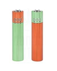 Клиппер Зажигалка кремневая металлическая Оранжевый &Зеленый СМ0S132Х