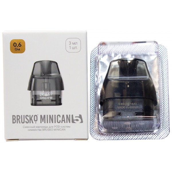 Сменный картридж BRUSKO MINICAN 5, 3 мл, 0,6 Ом (упак. 1 шт.).