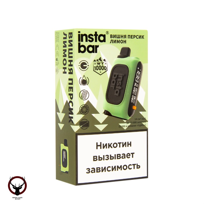 Plonq INSTABAR 10000 ВИШНЯ ПЕРСИК ЛИМОН (20 мг)