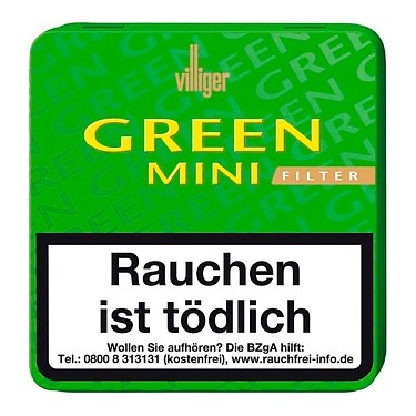Виллигер Green Mini Filter 20 Cigarillos Lemon Aroma  АТП