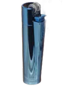 Клиппер Зажигалка кремневая металлическая Синий металлик СМ0S102