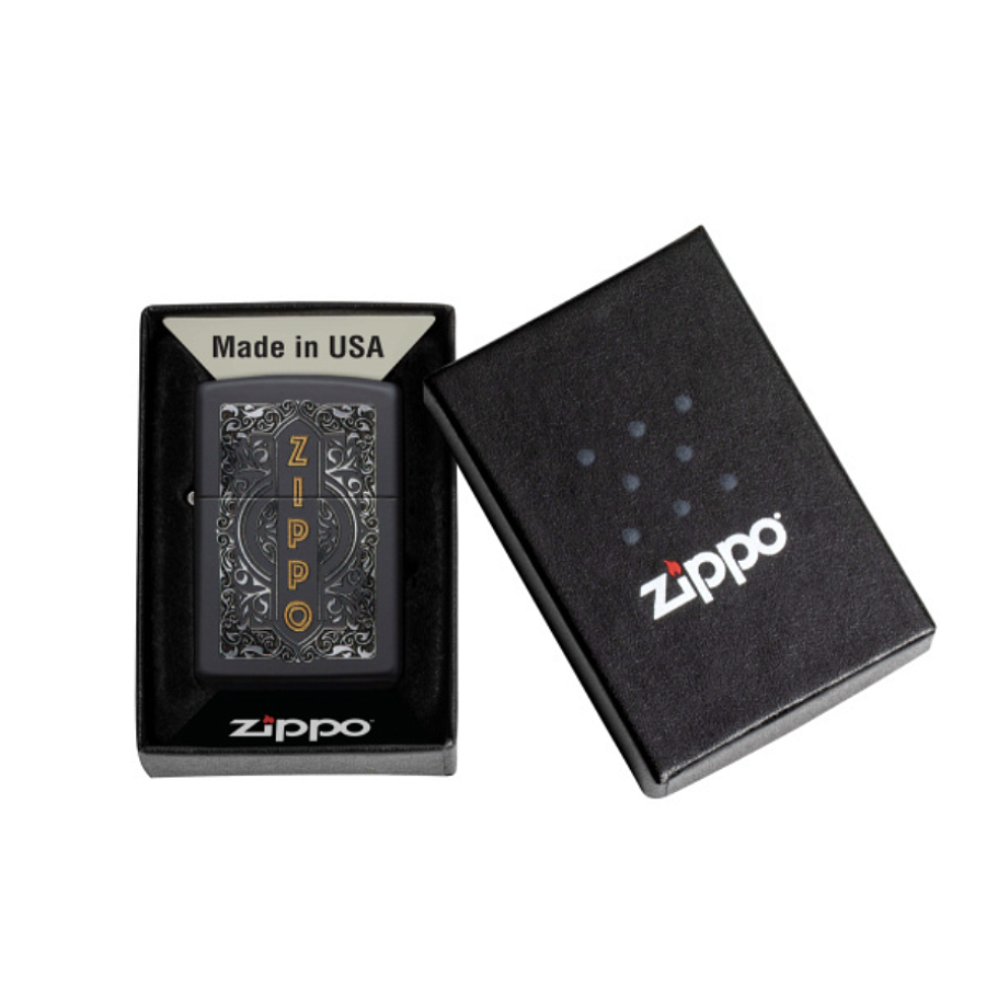 49535 Зажигалка ZIPPO Classic с покрытием Black Matte, латунь/сталь, черная, 38x13x57 мм