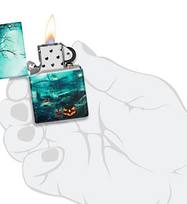 48389 Зажигалка ZIPPO Graveyard с покрытием 540 Matte, латунь/сталь, разноцветная, 38x13x57 мм