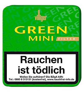 Виллигер Green Mini Filter 20 Cigarillos Lemon Aroma  АТП