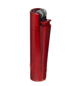 Клиппер Зажигалка кремневая металлическая Красный  СМ0S107