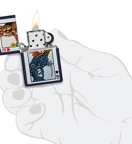 48723 Зажигалка ZIPPO Queen Design с покрытием Navy Matte, латунь/сталь, синяя, матовая, 38x13x57 мм