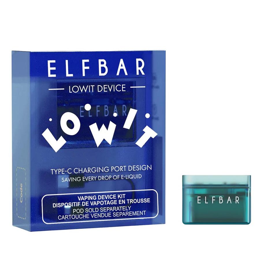 Многоразовая электронная система доставки никотина Elf Bar Lowit Battery Синий