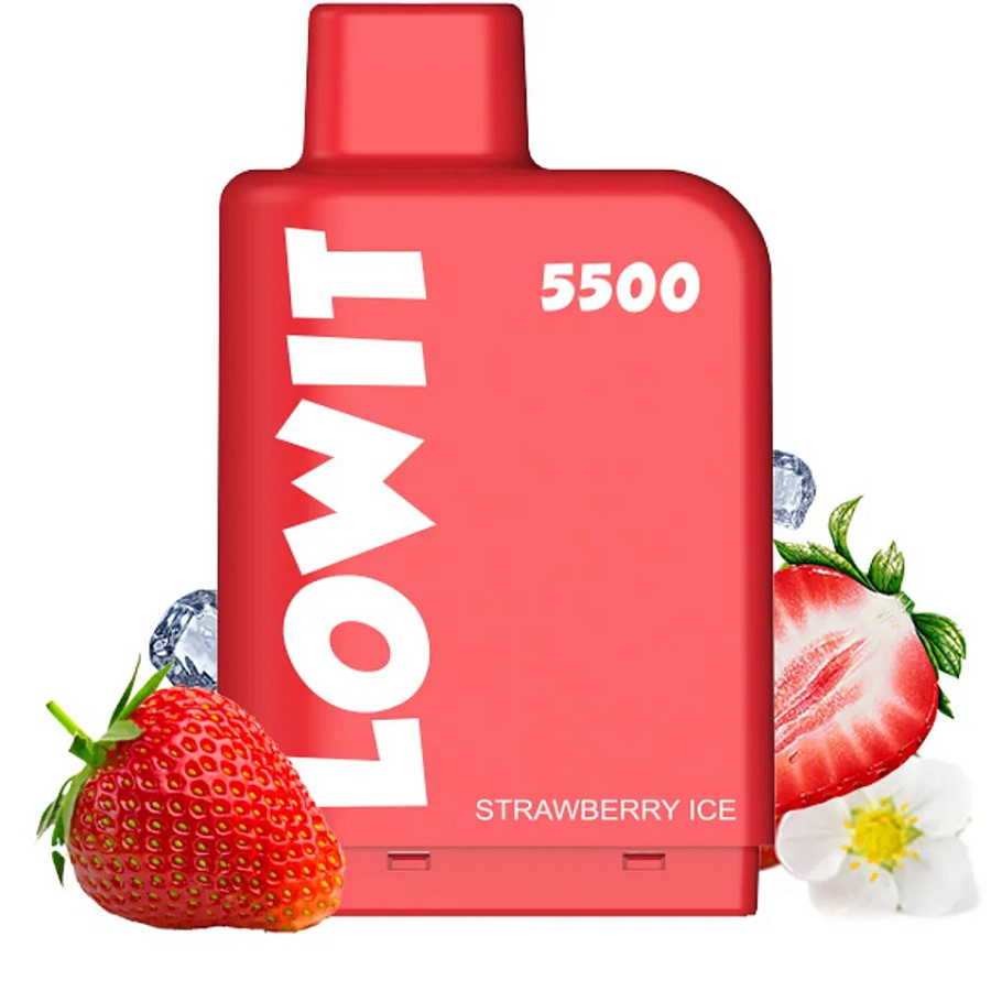 Картридж Elf Bar Lowit 5500 Pod Клубника лед