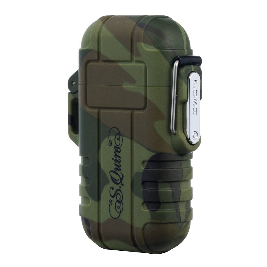 FL012-Green Зажигалка S.Quire газовая, турбо, водонепроницаемая, хаки