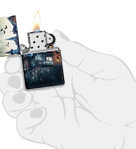 48922 Зажигалка ZIPPO Horror House с покрытием 540 Matte, латунь/сталь, белая, 38x13x57 мм