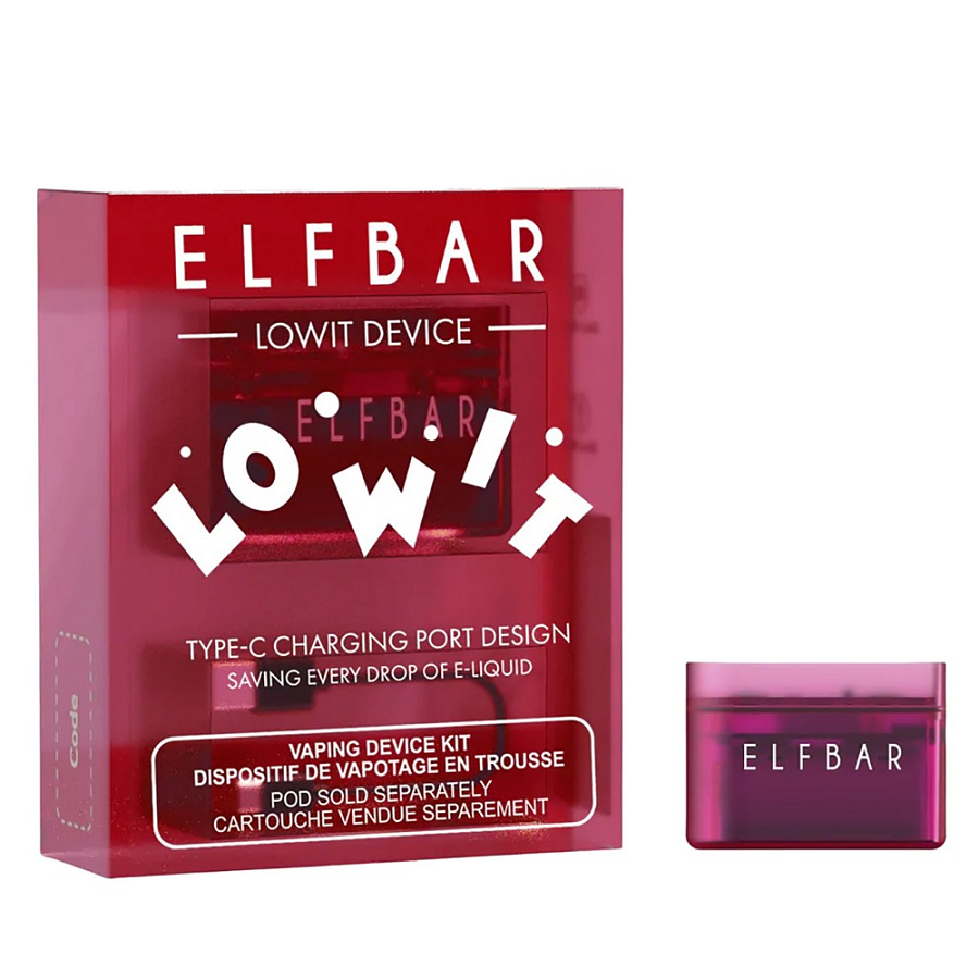 Многоразовая электронная система доставки никотина Elf Bar Lowit Battery Красный